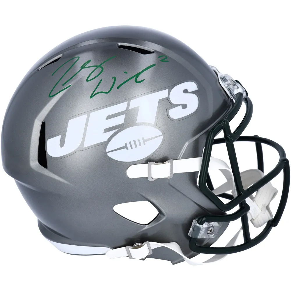 Shop Zach Wilson New York Jets Signed Lunar Eclipse White Full Size Replica  Speed Helmet