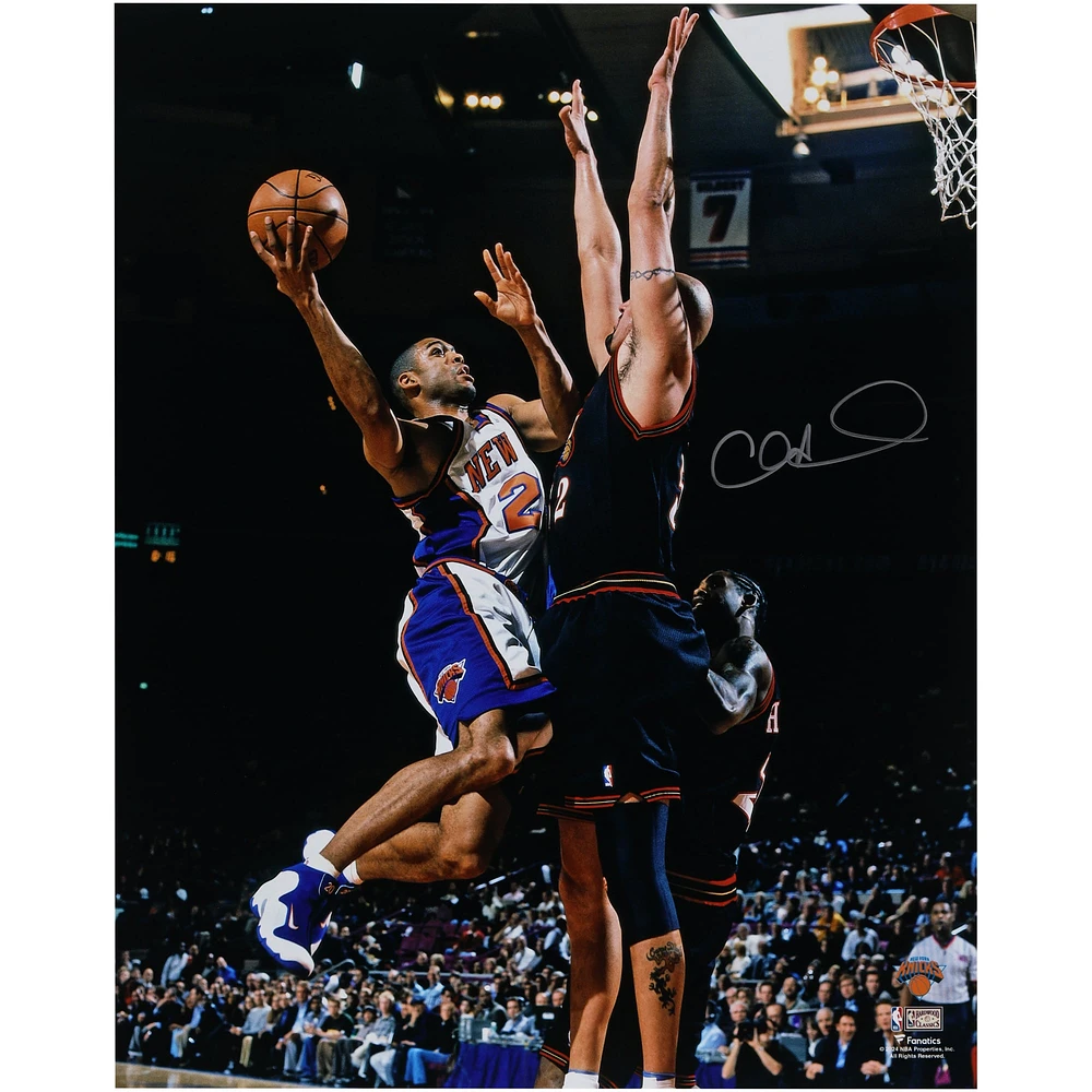 Allan Houston New York Knicks Autographed 16" x 20" Layup vs. Philadelphia 76ers Photograph