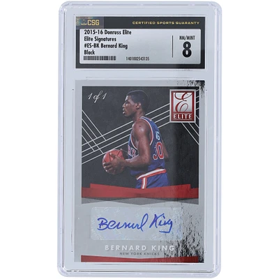 Bernard King New York Knicks 2015-16 Panini Donruss Elite Black #ES-BK #1/1 CSG Authentifié 8 Cartes