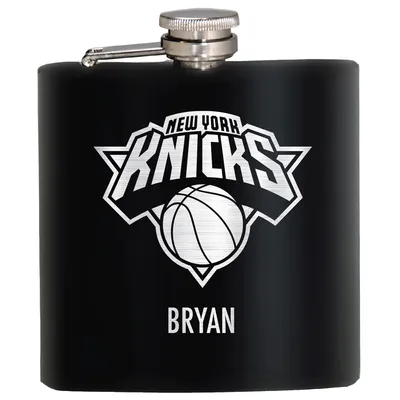 New York Knicks 6oz. Personalized Stealth Hip Flask - Black