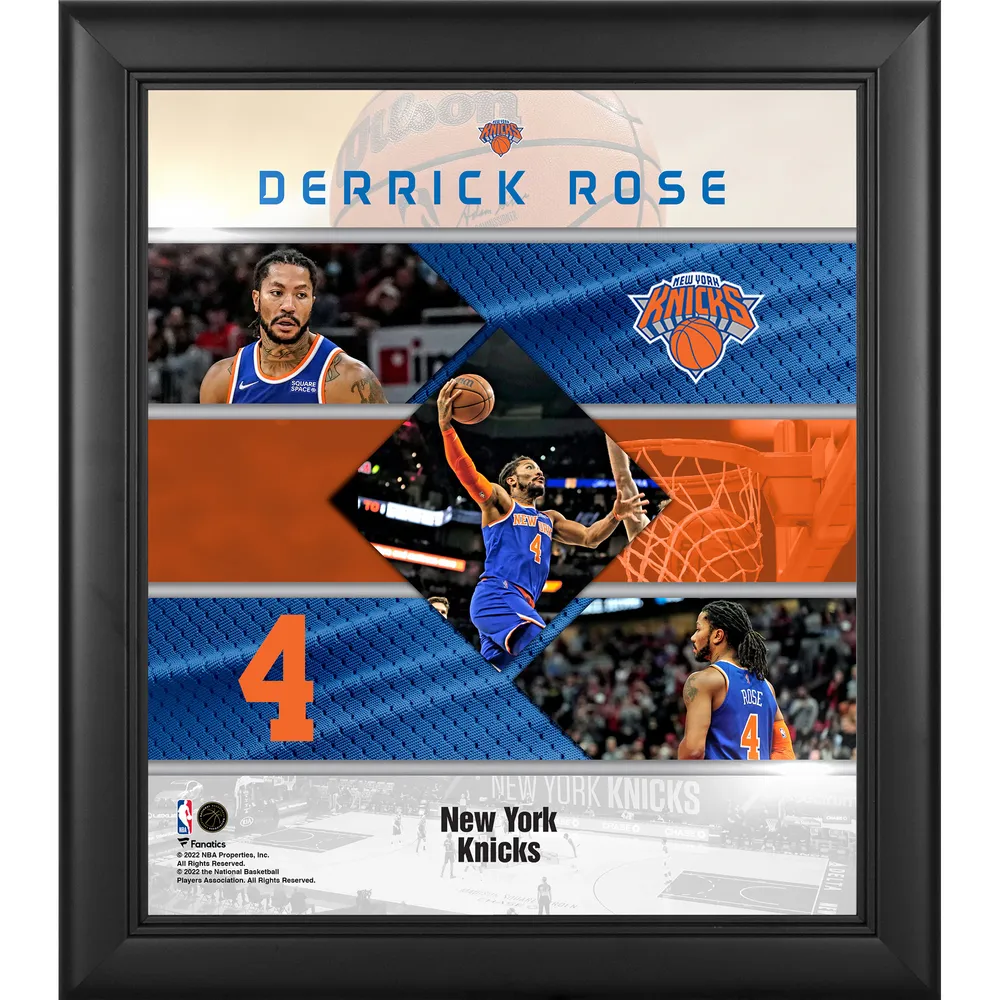 Derrick Rose New York Knicks Unsigned Shooting In White Jersey