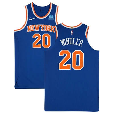 Maillot bleu n°20 de Dylan Windler des New York Knicks utilisé lors du match contre les New Orleans Pelicans le 28 octobre 2023