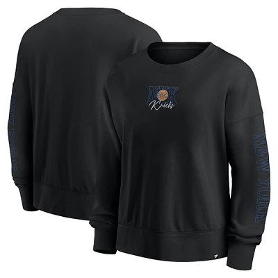 Fanatics Black New York Knicks Oversized Game Day Pullover Sweatshirt