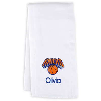 New York Knicks Infant Personalized Burp Cloth - White