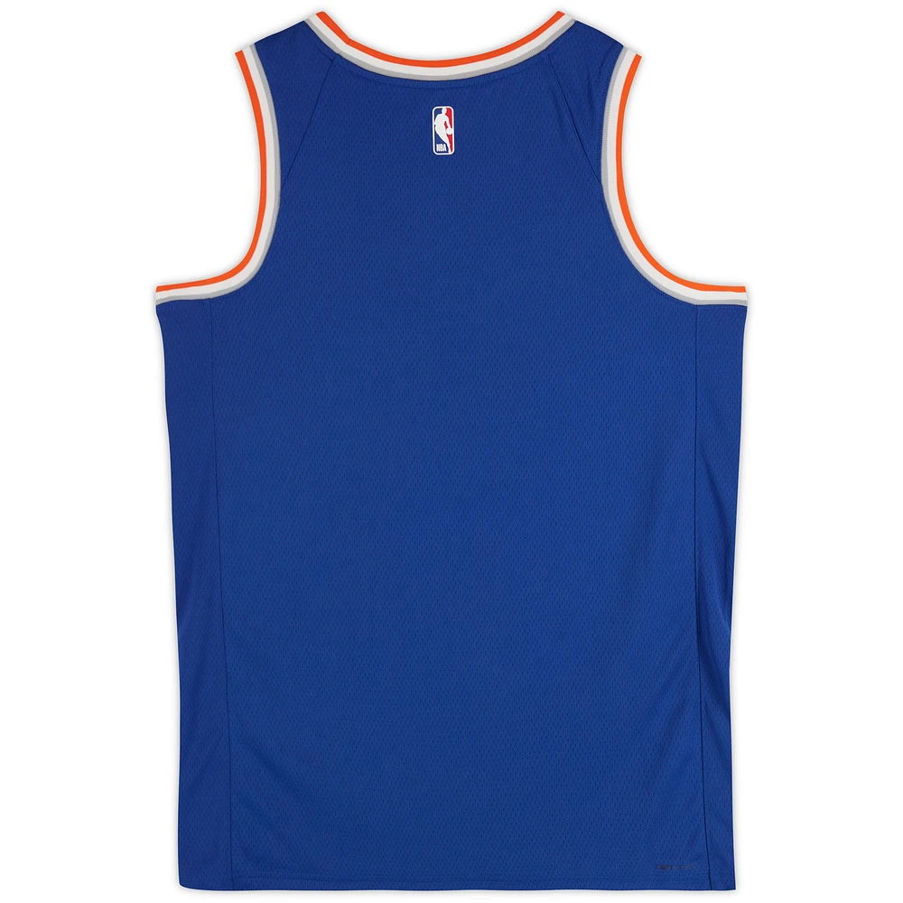 Jalen Brunson, Josh Hart, Mikal Bridges & Donte DiVincenzo New York Knicks Autographed Nike Blue Icon Swingman Jersey with "Nova Knicks" Inscription - Limited Edition of 50