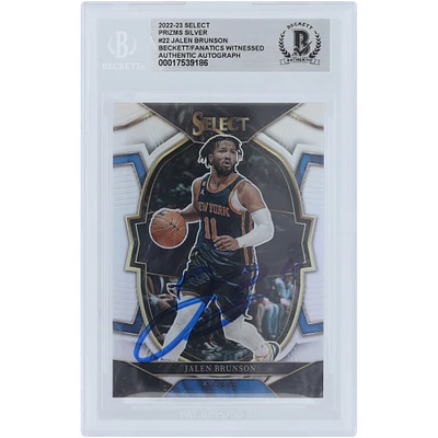 Jalen Brunson New York Knicks Autographed 2022-23 Panini Select Prizm Silver #22 Beckett Fanatics Witnessed Authenticated Card