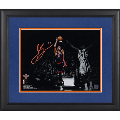 Jalen Brunson New York Knicks Autographed Framed 11" x 14" Shooting Versus Brooklyn Nets Spotlight Photograph