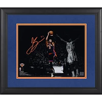 Jalen Brunson New York Knicks Autographed Framed 11" x 14" Shooting Versus Brooklyn Nets Spotlight Photograph