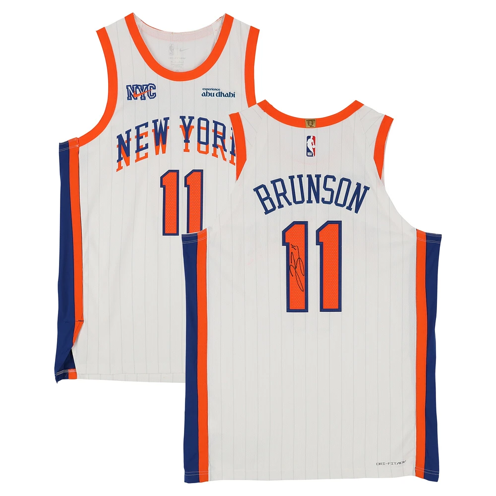 Jalen Brunson New York Knicks Autographed White Nike 2024-25 City Edition Authentic Jersey 