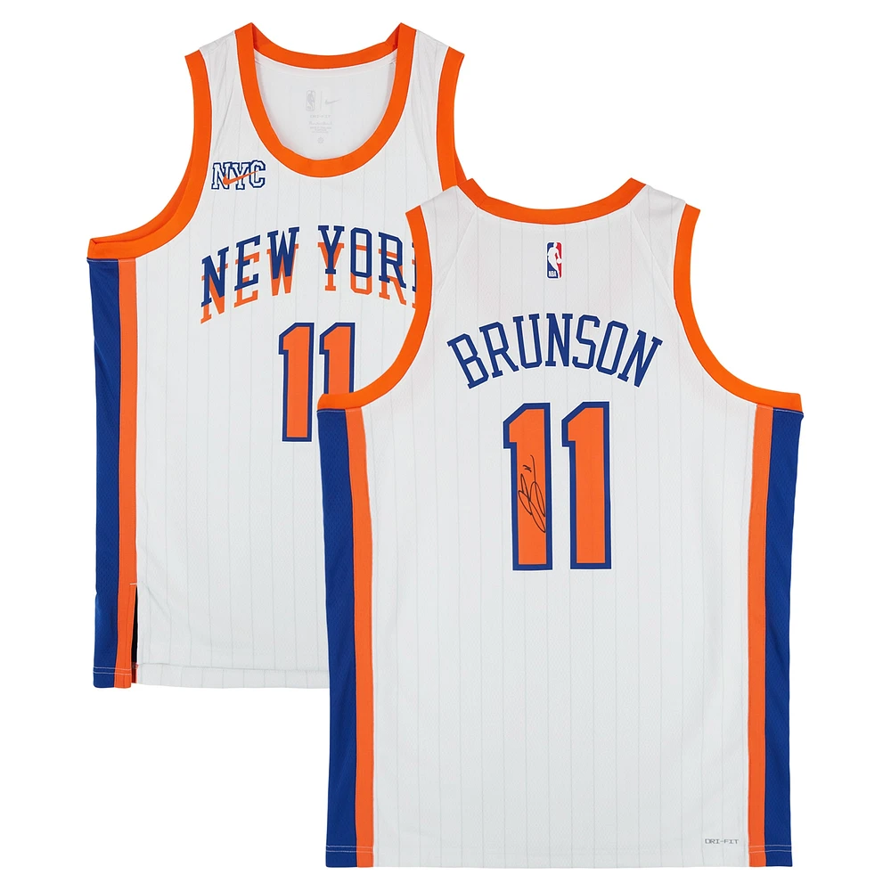 Jalen Brunson New York Knicks Autographed White Nike 2024-25 City Edition Swingman Jersey 