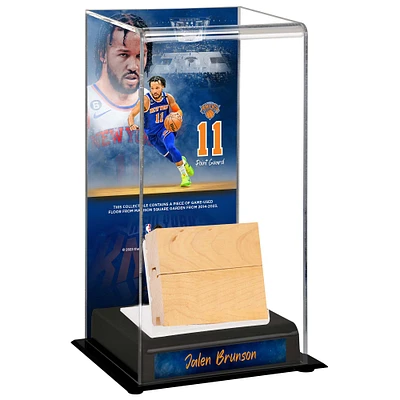 Jalen Brunson New York Knicks Sublimated Tall Display Case with Image and Madison Square Garden Game-Used Court from 2014-2023