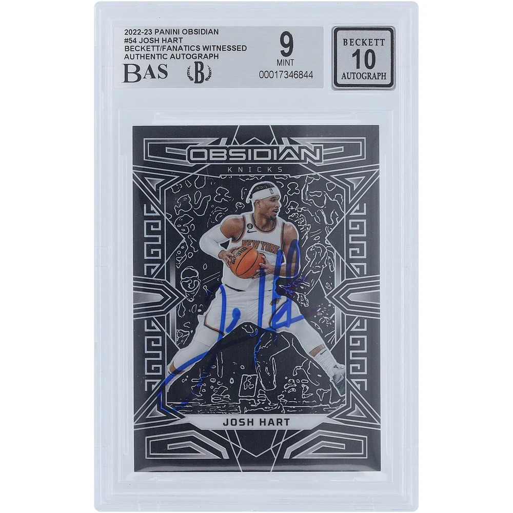 Josh Hart New York Knicks Autographed 2022-23 Panini Obsidian #54 Beckett Fanatics Witnessed Authenticated 9/10 Card 