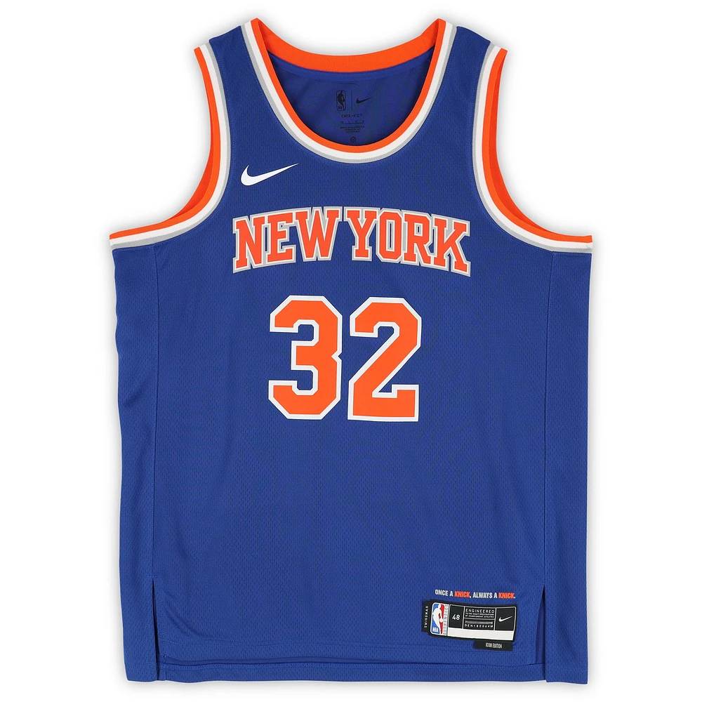 Karl-Anthony Towns New York Knicks Autographed Nike Blue Icon Edition Swingman Jersey with "NY Forever" Inscription
