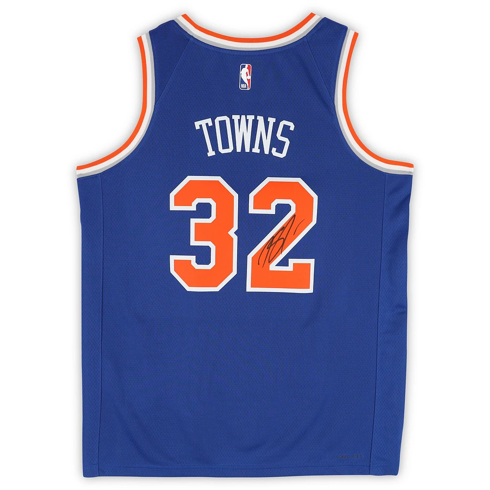 Karl-Anthony Towns New York Knicks Autographed Nike Blue Icon Edition Swingman Jersey
