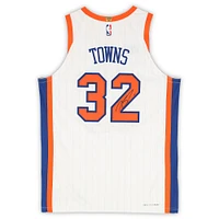Karl-Anthony Towns New York Knicks Autographed Nike White 2024-25 City Edition Authentic Jersey
