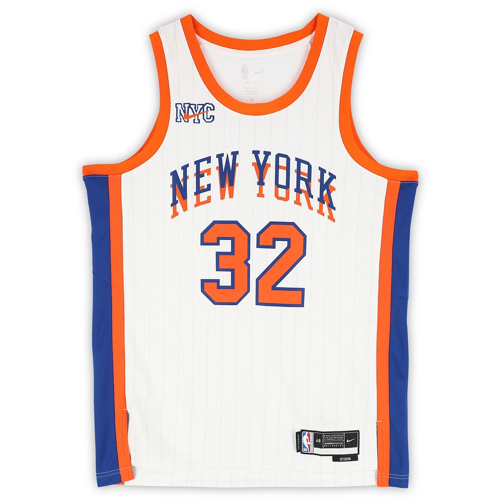 Karl-Anthony Towns New York Knicks Autographed Nike White 2024-25 City Edition Swingman Jersey with "NY Forever" Inscription