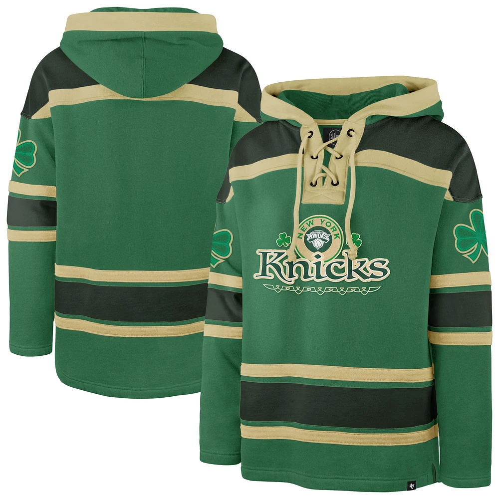 Sweat à capuche lacets McLucky Superior '47 Kelly Green New York Knicks pour homme