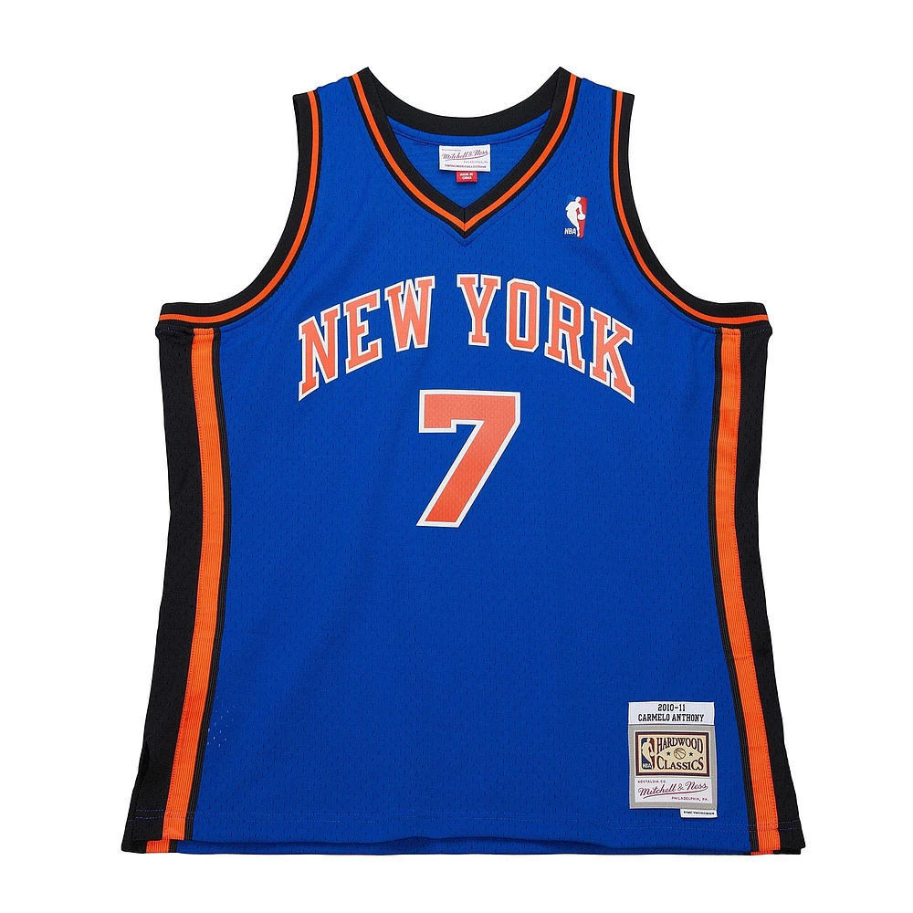 Maillot Swingman Mitchell & Ness Carmelo Anthony bleu des New York Knicks 11 pour homme
