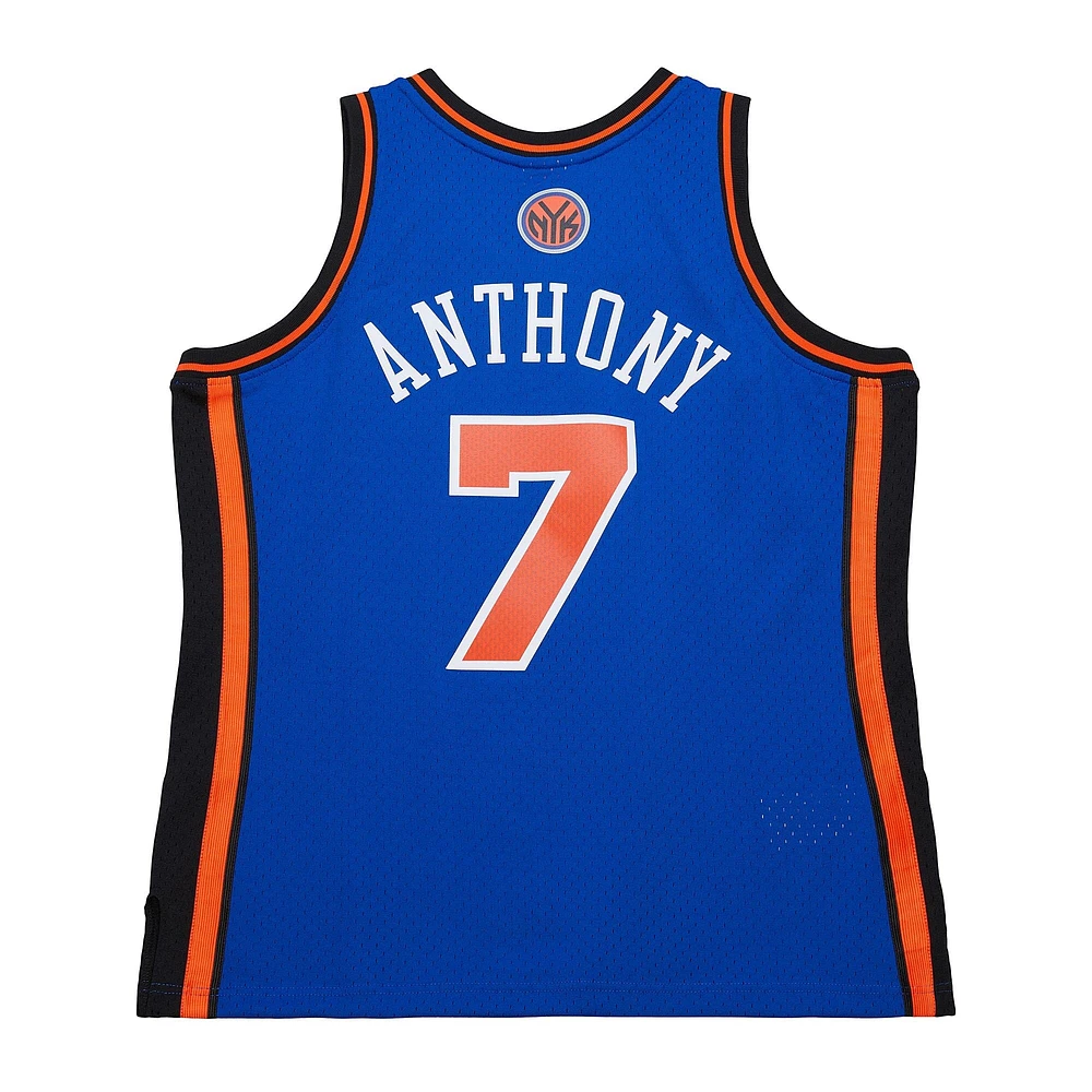 Maillot Swingman Mitchell & Ness Carmelo Anthony bleu des New York Knicks 11 pour homme