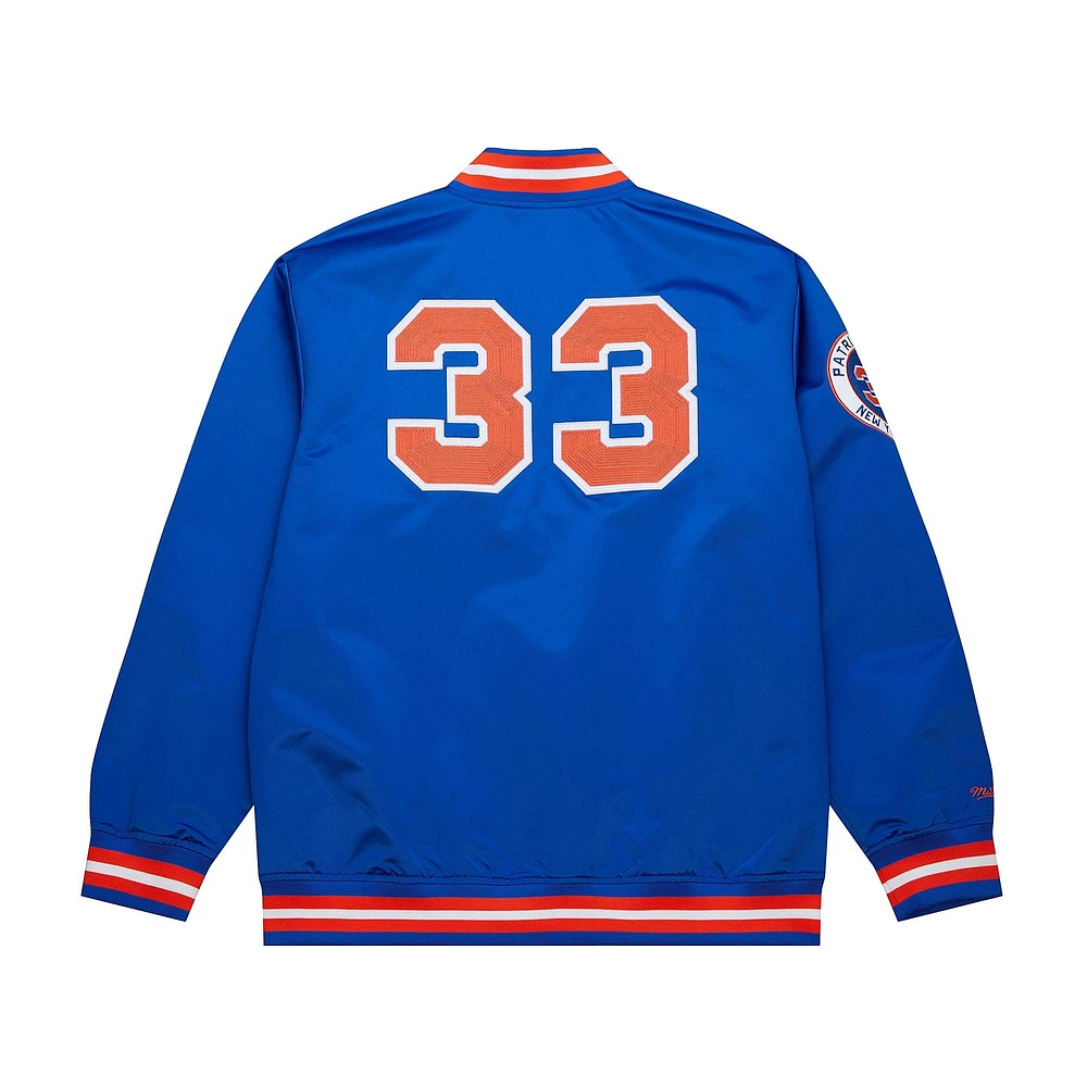 Veste en satin à boutons-pression Patrick Ewing Royal New York Knicks NBA Legends pour homme Mitchell & Ness