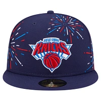 Men's New Era  Navy New York Knicks Americana Fireworks 59FIFTY Fitted Hat