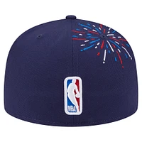 Men's New Era  Navy New York Knicks Americana Fireworks 59FIFTY Fitted Hat