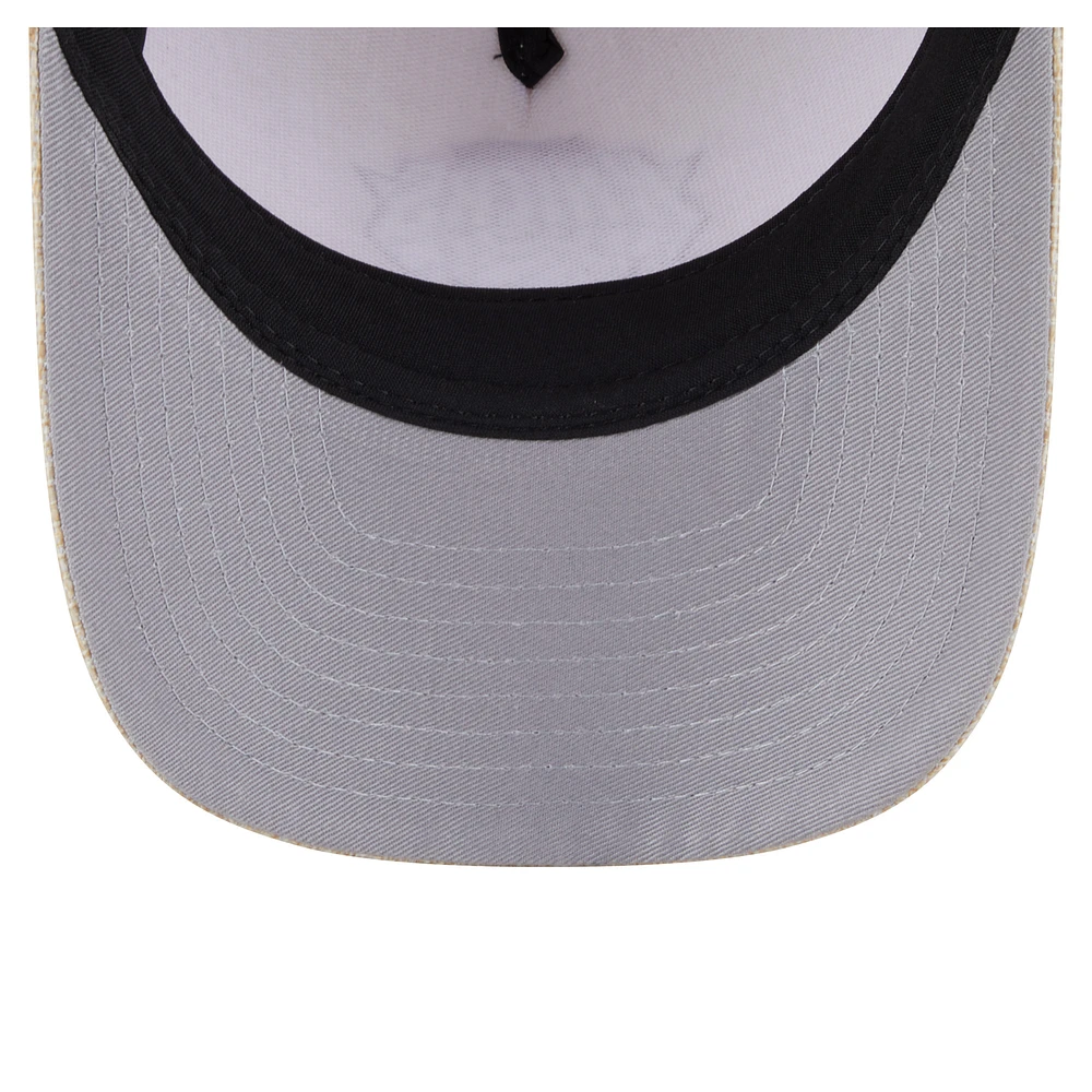 Casquette ajustable 9FORTY en tissu tissé par injection New Era pour homme, couleur tan, New York Knicks
