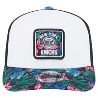 Men's New Era  White New York Knicks Floral 9SEVENTY Adjustable Hat