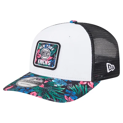 Men's New Era  White New York Knicks Floral 9SEVENTY Adjustable Hat