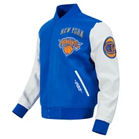 Men's Pro Standard  Blue New York Knicks 2024/25 City Edition Wool Varsity Full-Zip Jacket