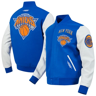 Men's Pro Standard  Blue New York Knicks 2024/25 City Edition Wool Varsity Full-Zip Jacket