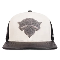 Men's Pro Standard  Cream/Black New York Knicks French Terry Snapback Hat