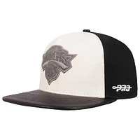 Men's Pro Standard  Cream/Black New York Knicks French Terry Snapback Hat