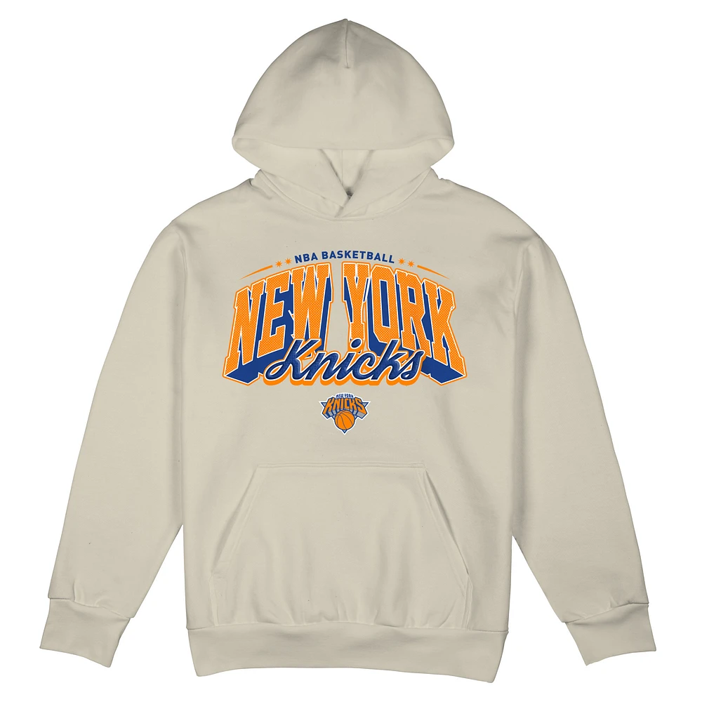 Sweat à capuche surdimensionné pour homme Stadium Essentials crème New York Knicks Your Way