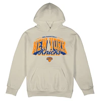 Sweat à capuche surdimensionné pour homme Stadium Essentials crème New York Knicks Your Way