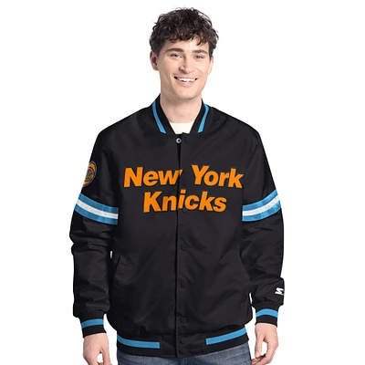 Veste à boutons-pression complète Scout Varsity des New York Knicks Starter noire pour homme
