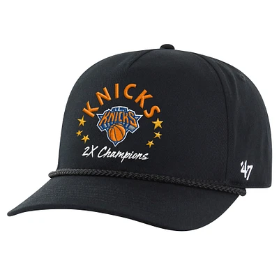 Casquette réglable noire New York Knicks Champs Global Star Hitch '47 pour hommes