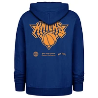 Men's '47 Blue New York Knicks 2024/25 City Edition Double Crossover Foundation Pullover Hoodie