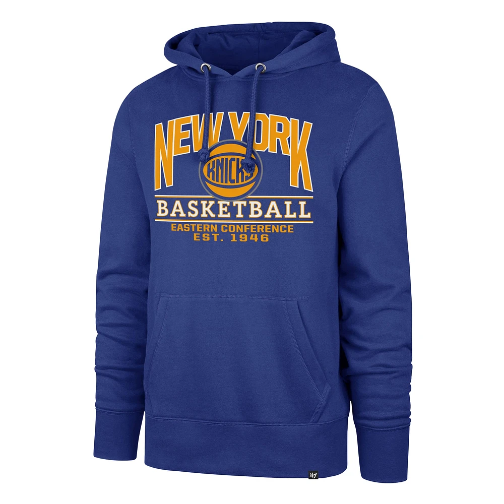 Men's '47 Blue New York Knicks Big & Tall Good Call Headline Pullover Hoodie