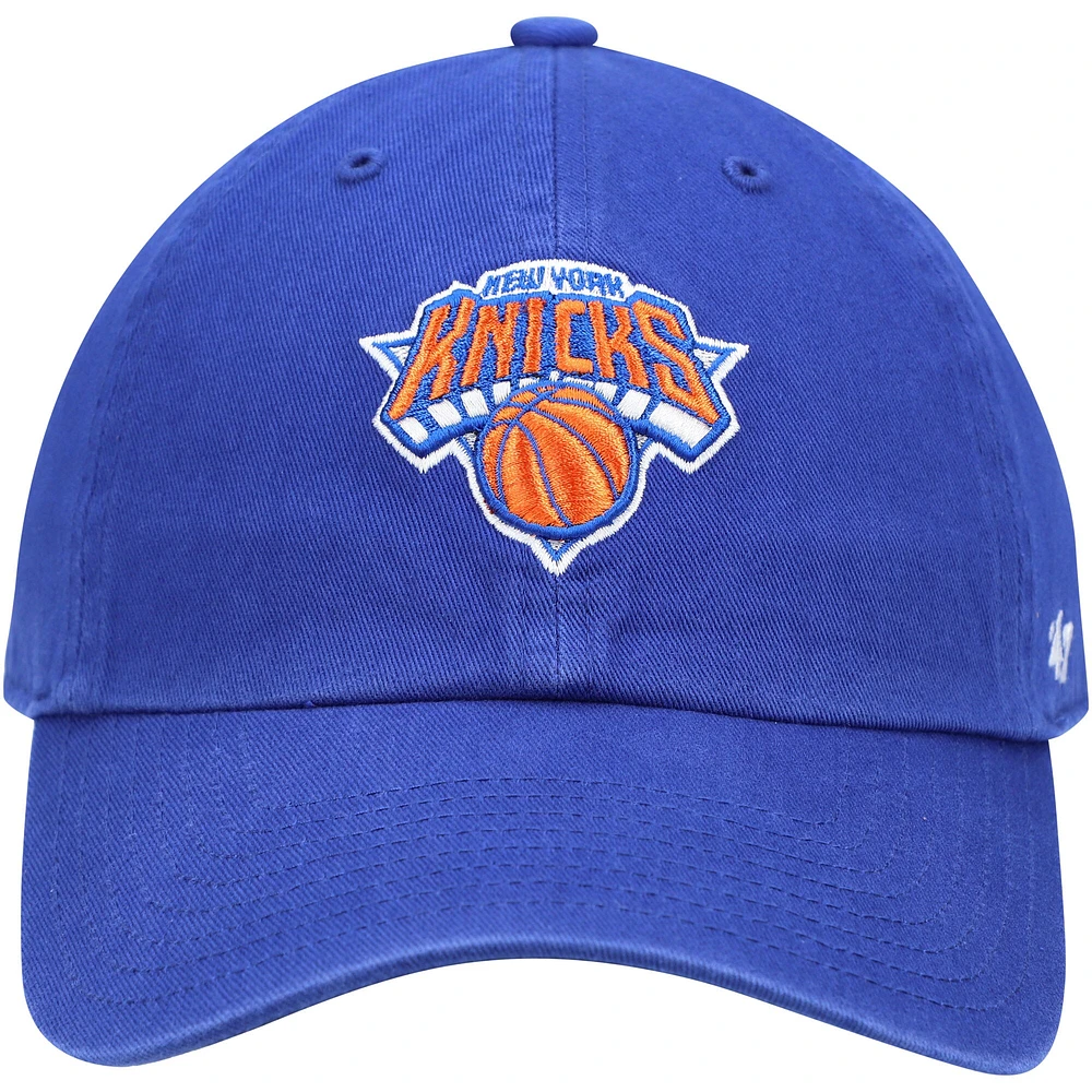Men's '47 Blue New York Knicks Logo Clean Up Adjustable Hat