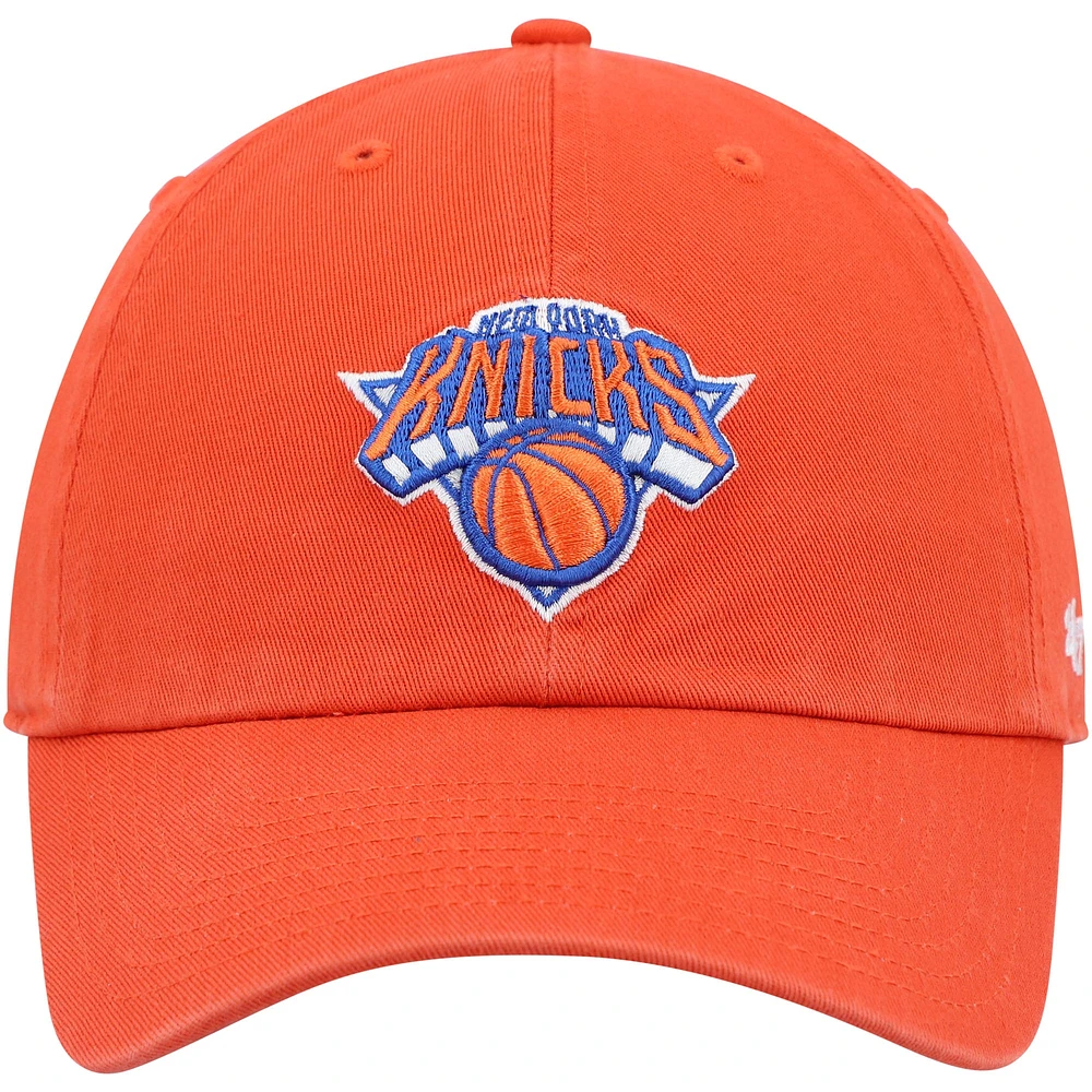 Men's '47 Orange New York Knicks Team Clean Up Adjustable Hat