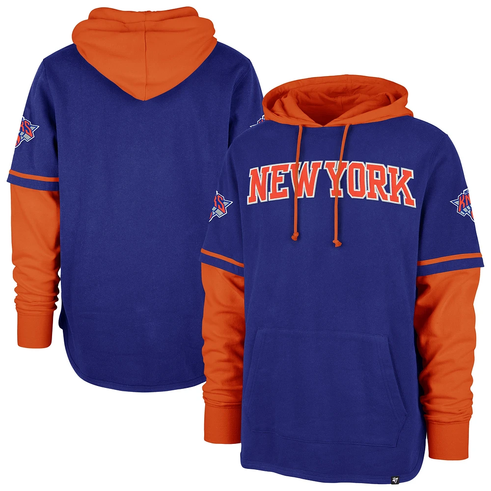 Sweat à capuche pour homme '47 Royal New York Knicks Trifecta Shortstop