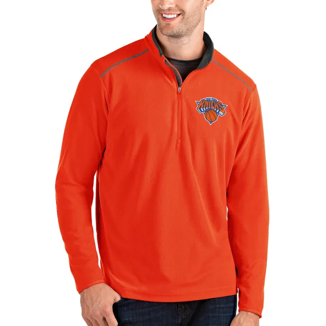 Denver Broncos Antigua Pace Quarter-Zip Pullover Jacket - White/Gray