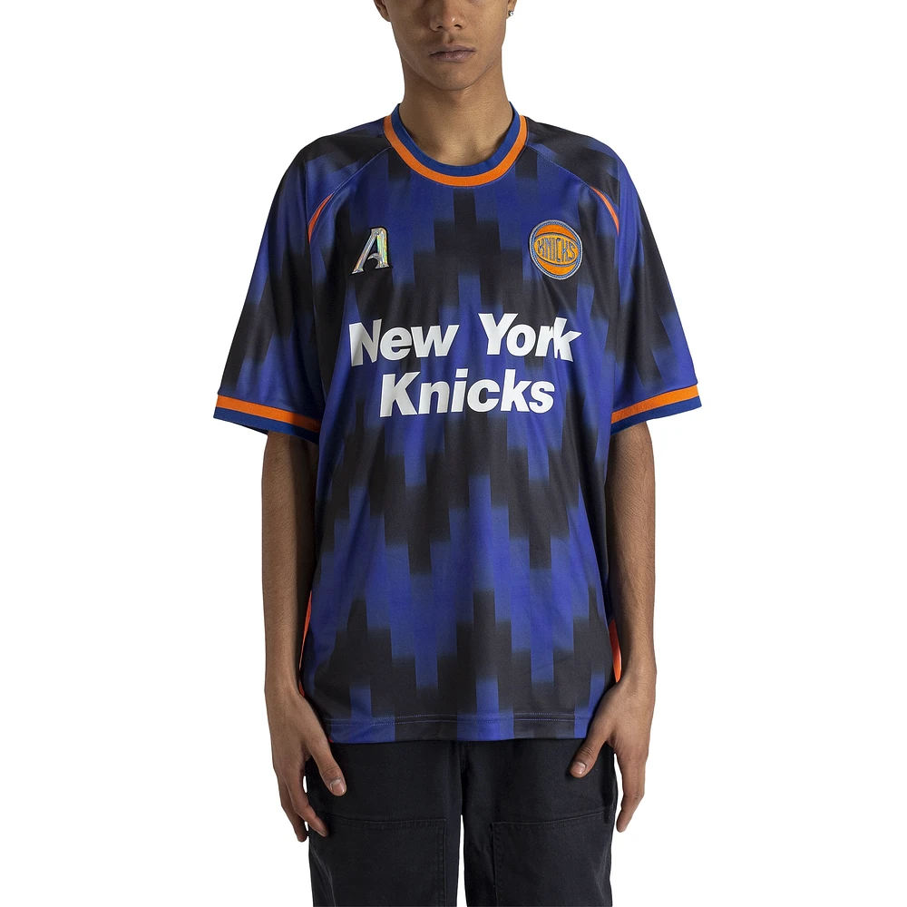 Men's Authmade x NBA Blue New York Knicks Soccer Kit Fashion Jersey