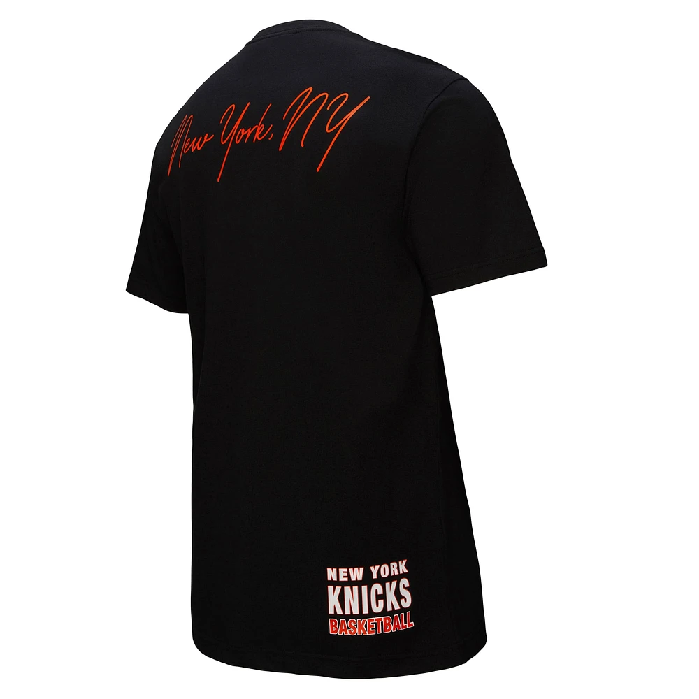 T-shirt noir de qualité supérieure pour homme la collection Black Out des New York Knicks