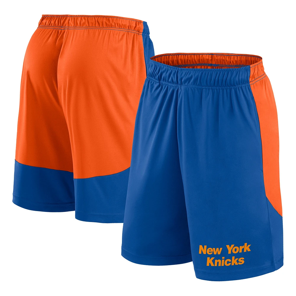 Short de performance bleu/orange pour homme des New York Knicks