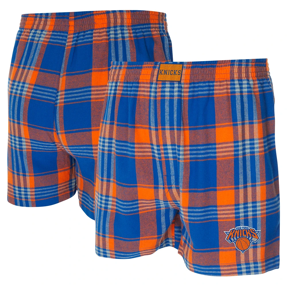 Boxer en flanelle bleu sport pour homme Concepts New York Knicks Region