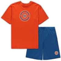 Men's Concepts Sport Orange/Blue New York Knicks Big & Tall T-Shirt Shorts Sleep Set