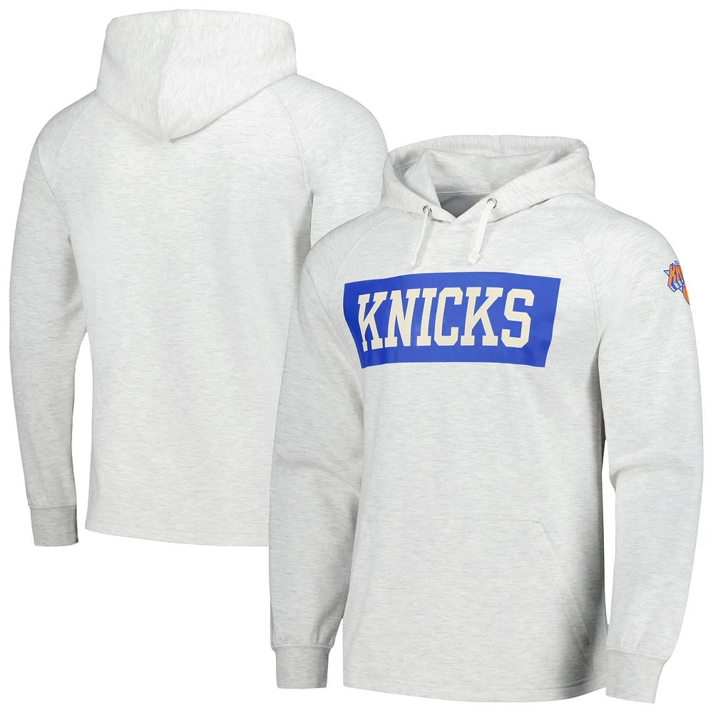 Fanatics Ash New York Knicks Softhand Raglan Tri-Blend Pull à capuche pour hommes