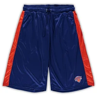 Short de performance Fanatics bleu/orange New York Knicks Big & Tall pour hommes